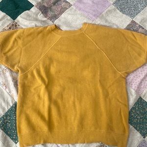 Vintage yellow mustard short sleeve sweatshirt M